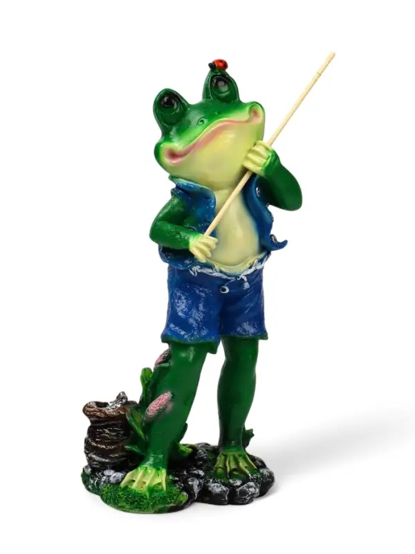 Садовая фигура из полистоуна &laquo;Лягушонок рыбак&raquo;, 40&times;12&times;18 см