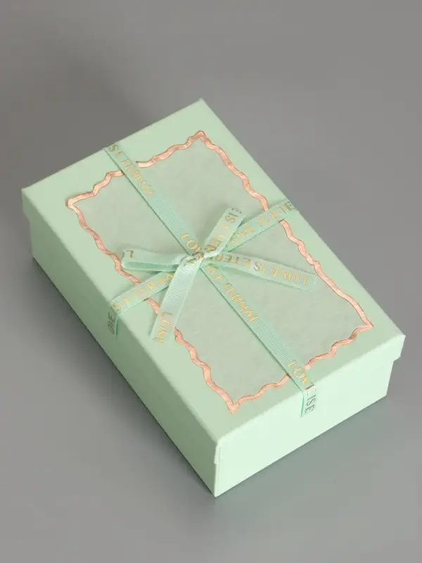 Набор подарочных коробок 3 в 1 прямоугольные с бантом, мятный, 23&times;16&times;9.5; 21&times;14&times;8; 19&times;12&times;6.5 см
