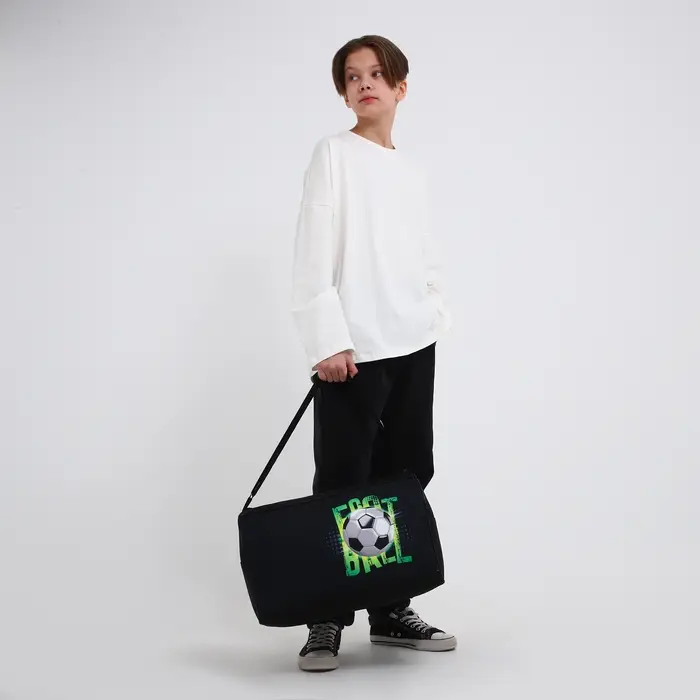 Сумка спортивная &laquo;Футбол&raquo;, 40&times;21&times;24 см, чёрная