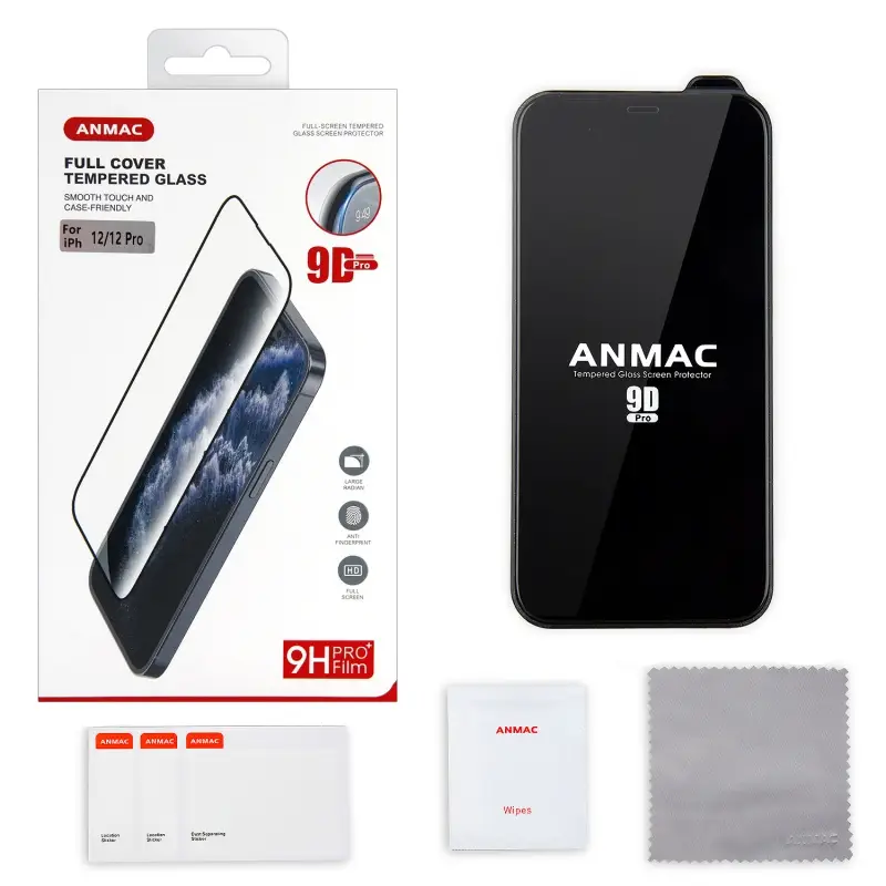 Защитное стекло для iPhone 12/12 Pro 9D ANMAC Арт. 1137298