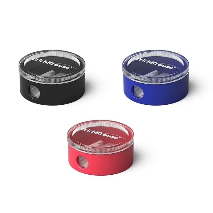 Точилка ErichKrause Universe, 1 отверстие, с контейнером, отверстие диаметром 8 мм, МИКС