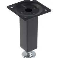 Опора квадратная OKV001BL ТУНДРА, d=25&times;25 мм, H=100 мм, чёрная, 4 шт.