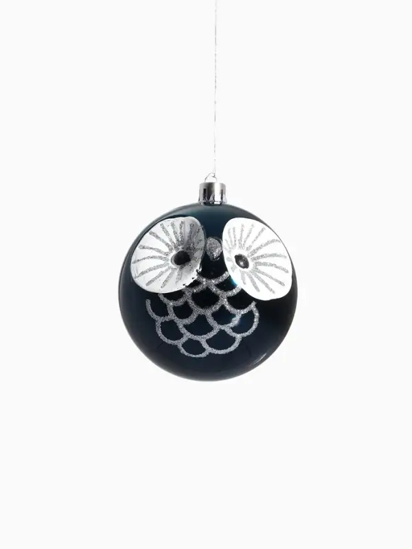 Ёлочные игрушки &laquo;Милая совушка&raquo;, шары новогодние, набор 3 шт., d=8 см, синий