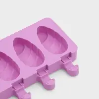 Форма для мороженого &laquo;Клубника со сливками&raquo;, силикон, 19.5&times;11.5 см, 4 ячейки (6.7&times;3.7 см), МИКС