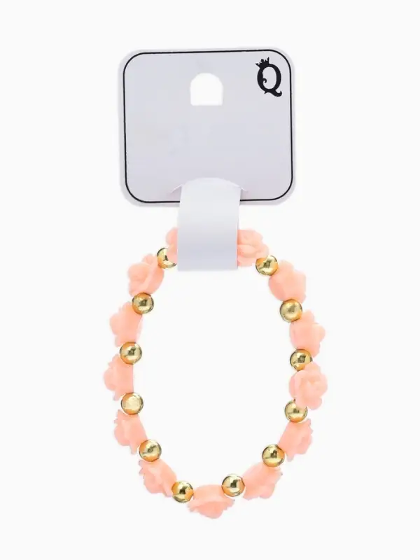 Браслет из бусин &laquo;Цветы Розы&raquo;, d=8 см, пластик, розовый в золоте