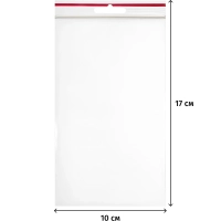 Пакет с замком (Zip Lock) с европодвесом 10 х 17 см, 60 мкм, 100 шт/уп