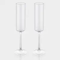 Набор бокалов для шампанского "Индиго" 2 шт, 6х24,5 см, прозрачные Набор бокалов для шампанского "Индиго" 2 шт, 6х24,5 см, прозрачные