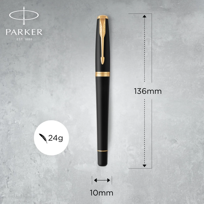 Ручка перьевая Parker Urban Muted Black GT 0,8мм,синий,подар.кор.,1931593