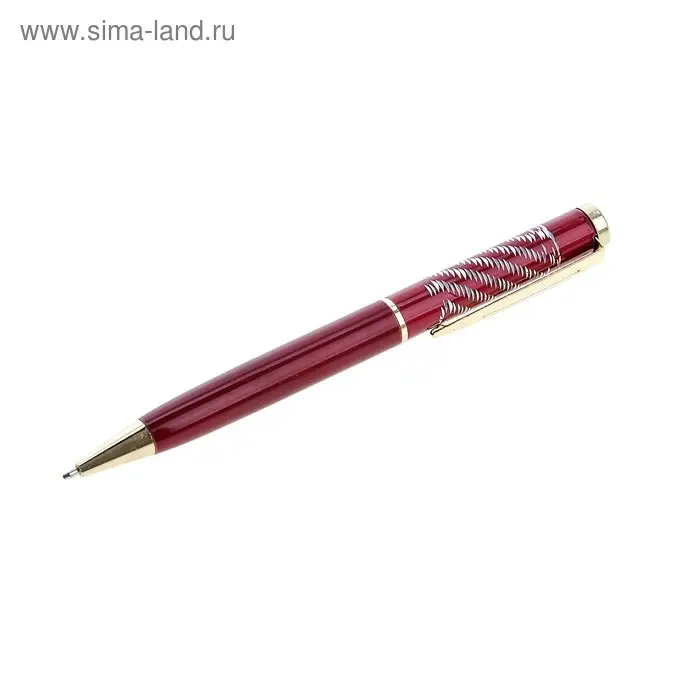 Ручка подарочная, шариковая, в пластиковом футляре, поворотная, &laquo;Фрэнсис&raquo;, бордовый с золотистыми вставками
