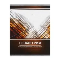 Тетрадь предметная 48 листов в клетку Calligrata, «Металл. Геометрия», обложка мелованный картон, серые листы