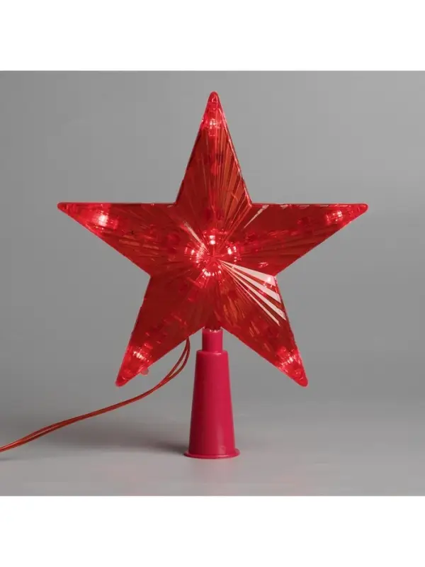 Светодиодная верхушка на ёлку &laquo;Звезда красная&raquo;, 15 см, 10 LED, 220 В, свечение красное
