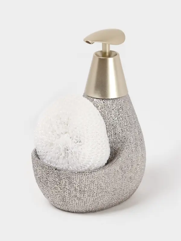 Дозатор для моющего средства с подставкой для губки Доляна &laquo;Африка&raquo;, 350 мл, серый