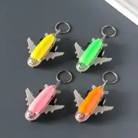 Брелок световой на кольце "Самолёт" мигает МИКС иннерционный 7х6х1,8 см