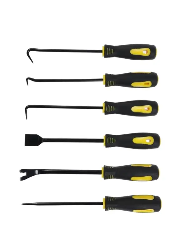 Набор крючков для уплотнительных колец ТУНДРА, усиленные, 2К рукоятки, 150 мм, 6 шт.