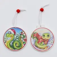 Елочные игрушки в деревянной подарочной упаковке, 12 шт.