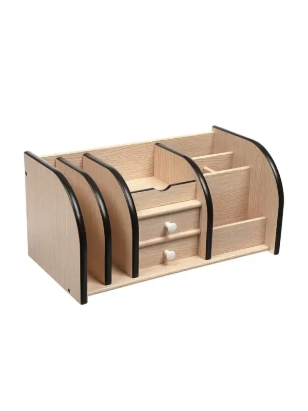 Органайзер 7 секций, 2 выдвижных ящика, венге/дуб молочный, 30&times;16&times;15 см