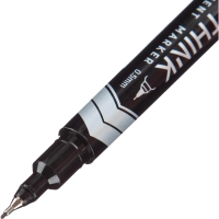 Маркер перманентный двусторонний Deli Think 0,5/1 мм черный EU211-BK
