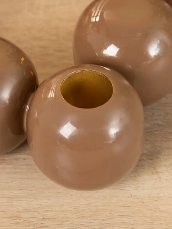 Подсвечник на 4 свечи «Бусы», с 12 сферами, 20.5×20.5×5.5 см, бисквит