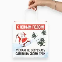 Пакеты подарочные &laquo;Весёлый Новый год&raquo;, набор 5 шт., 23&times;27&times;11.5 см