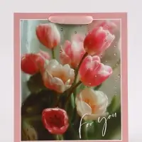 Пакет подарочный &laquo;Для тебя. Цветы&raquo;, 23&times;27&times;11.5 см