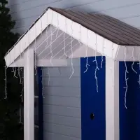 Гирлянда &laquo;Бахрома&raquo; 4&times;0.6 м, IP44, белая нить, 180 LED, свечение бело-синее, мигание, 220 В