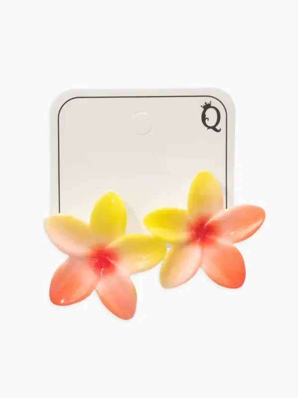 Серьги пластик &laquo;Цветок Лилии&raquo;, жёлтый, оранжевый