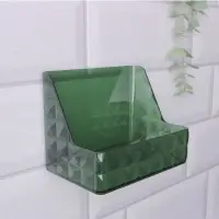 Органайзер для хранения &laquo;GREEN&raquo;, навесной, 1 секция, с клеевой основой, 11.8&times;7.8&times;9 см, полупрозрачный, зелёный