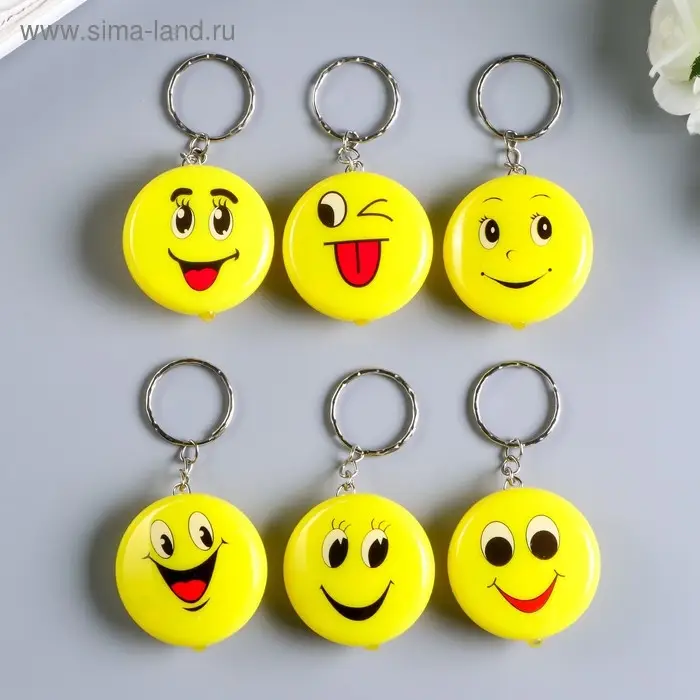 Фонарик свет на кольце  Фонарик свет на кольце "Смайлик-рожица" светит МИКС 1х4х4 см