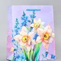 Пакет подарочный ламинированный вертикальный &laquo;Фиолетовое чудо&raquo;, 18&times;22.3&times;10 см