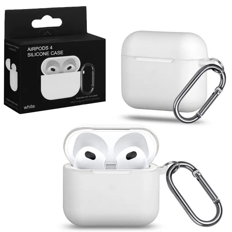 Чехол для AirPods 4 с карабином №11 White