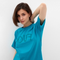 Футболка женская MINAKU "Fuck" цвет голубой, р-р 48