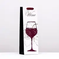 Пакет под бутылку Splash of wine, чёрно - белый 12×36×9 см