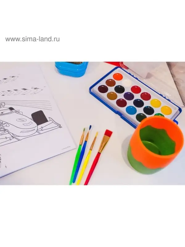 Кисти для рисования, синтетика, 6 штук, &laquo;Радуга&raquo;, круглые, плоские