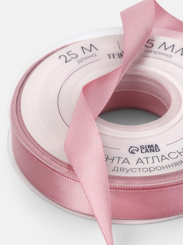 Лента атласная двухсторонняя №158 15мм*25±1м сакура TR Лента атласная двухсторонняя №158 15мм*25±1м сакура TR