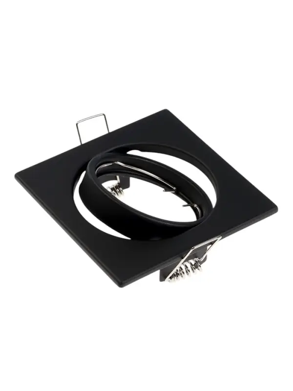 Светильник встраиваемый под лампу MR-16, поворотный, квадратный, металлический, чёрный