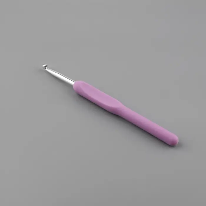Крючок для вязания, с пластиковой ручкой, d=5 мм, 14 см, сиреневый Крючок для вязания, с пластиковой ручкой, d=5 мм, 14 см, сиреневый