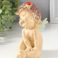 Фигурка полистоун &laquo;Ангелочек с божьей коровкой&raquo;, цветной, 9&times;7&times;15 см