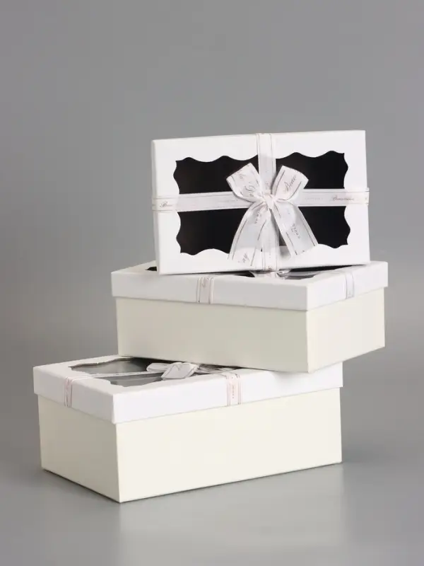 Наборок коробок 3 в 1 прямоугольные с окном 23*16*9.5 21*14*8.0 19*12*6.5 см