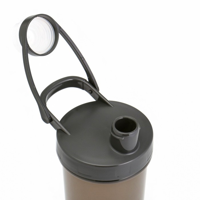Шейкер спортивный для воды и спортивного питания, 700 мл, PowerPlus, 18 х 9.2 см, черный