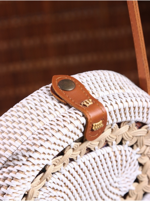 Сумка плетеная ротанг "Мандала" бежевый, 22х7х70 см