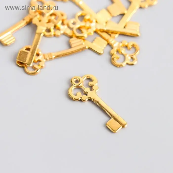 Подвеска "Ключик" цвет золото 2х1 см
