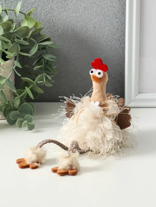 Сувенир  "Пушистая курочка" 7х5х17 см