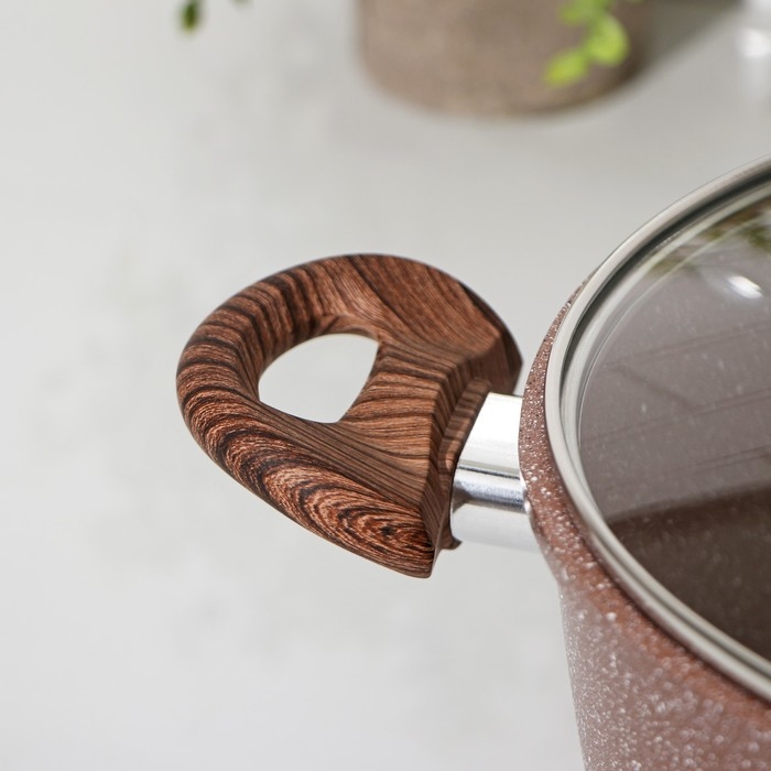 Кастрюля Доляна «Брауни», 4 л, d=20 см, h=11,5 см, стеклянная крышка, антипригарное покрытие, индукция Кастрюля Доляна «Брауни», 4 л, d=20 см, h=11,5 см, стеклянная крышка, антипригарное покрытие, индукция