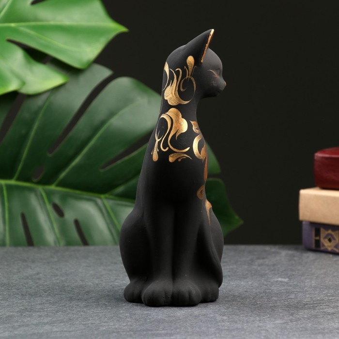 Фигура  Фигура "Кошка ушастая" 7х8х19см черная