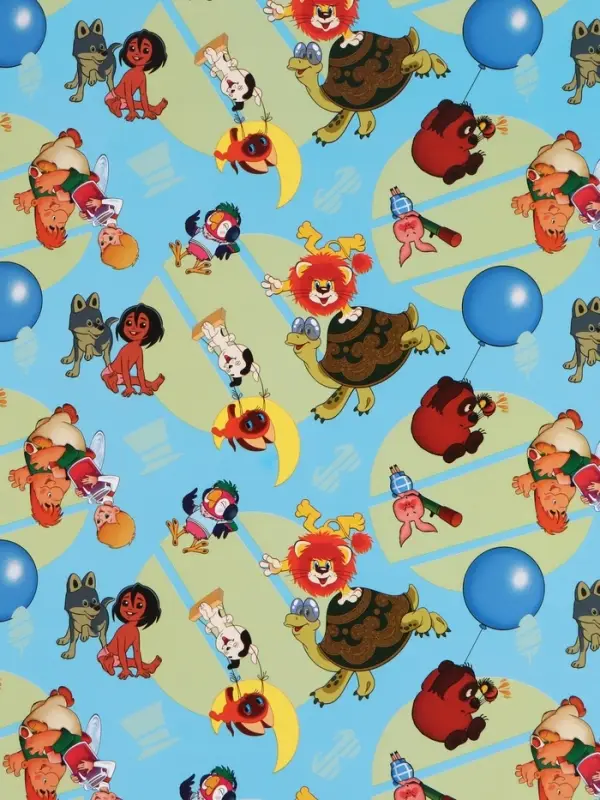 Бумага упаковочная глянцевая &laquo;Добрые мультики&raquo;, 70&times;100 см
