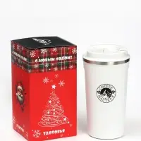 Термостакан Мастер К Original Coffee, 500 мл, сохраняет тепло 10 ч, нержавеющая сталь, белая