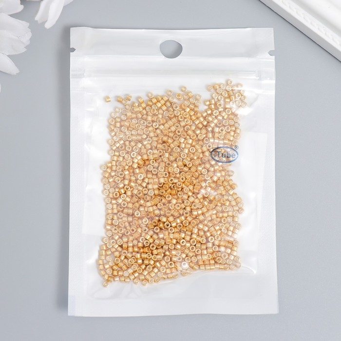 Бисер стекло 11/0  Бисер стекло 11/0 "Цилиндр. Золотой глянец" 10 гр