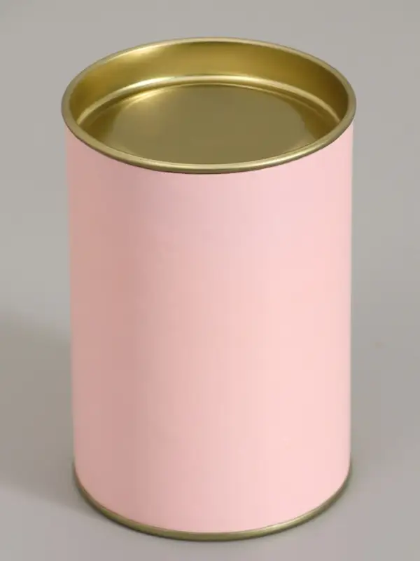 Тубус 73&times;110 мм (90 мм внутренняя высота), картон, металлическая крышка розовый