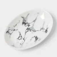 Аксессуары для ванной &laquo;Мраморный металл&raquo;, 4 предмета, мыльница, дозатор 400 мл, 2 стакана, белые