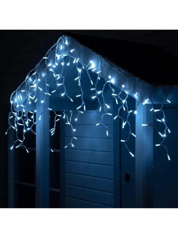 Гирлянда &laquo;Бахрома&raquo; 3&times;0.6 м, IP65, УМС, белая нить каучук, 108 LED, свечение белое, 220 В